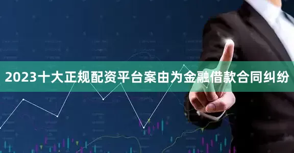 2023十大正规配资平台案由为金融借款合同纠纷